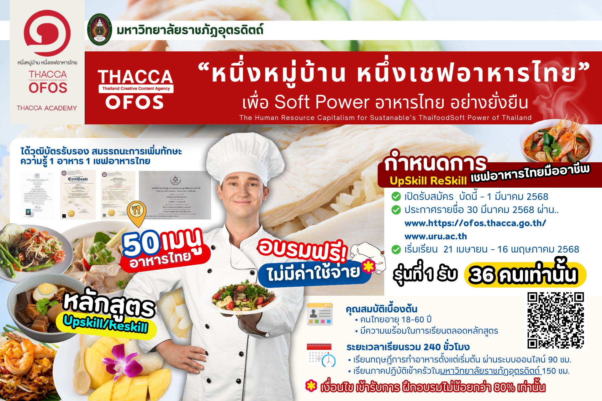 โครงการ “หนึ่งหมู่บ้าน หนึ่งเชฟอาหารไทย” 1 ในแผนยุทธศาสตร์ซอฟต์พาวเวอร์ขับเคลื่อนอุตสาหกรรมด้านอาหาร เพื่อสร้างโอกาส สร้างงาน สร้างรายได้ใหม่ให้คนไทย